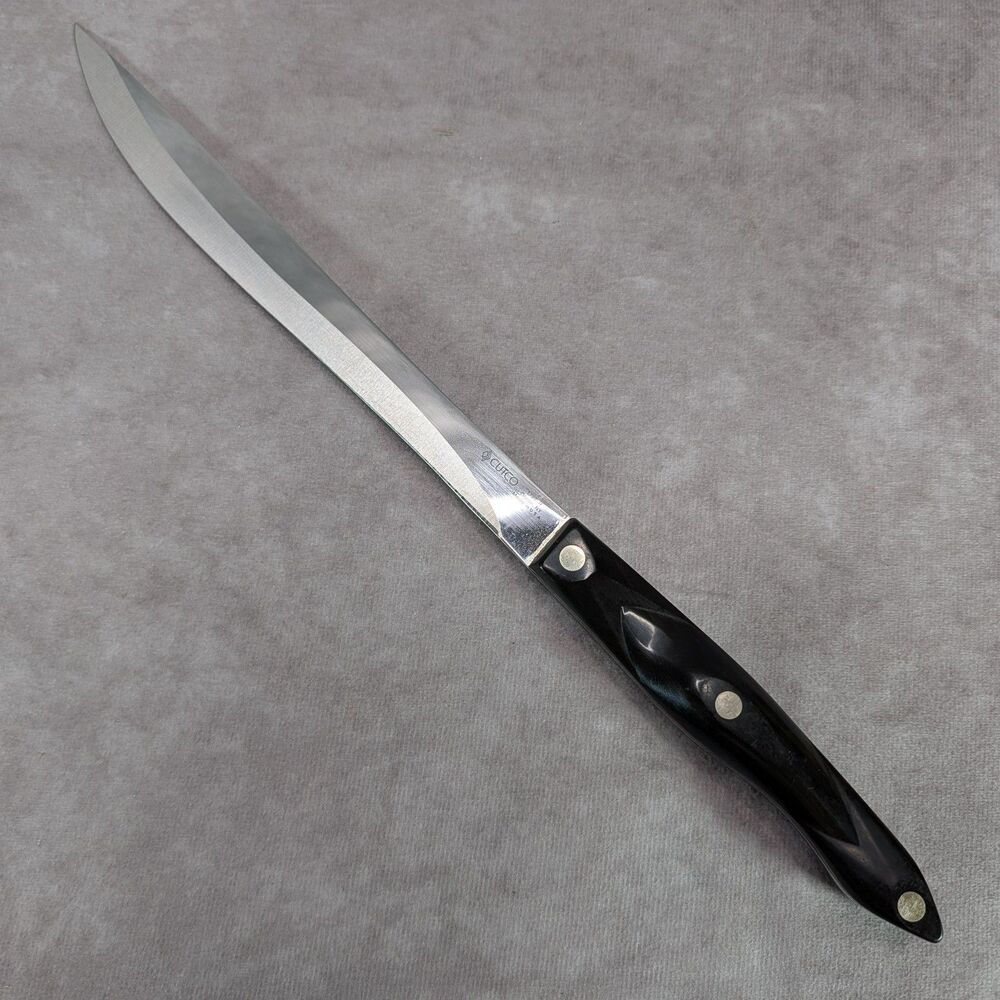 Cutco 1723 JF Carving Slicing Knife Classic Dark Brown Handle Straight Edge USA